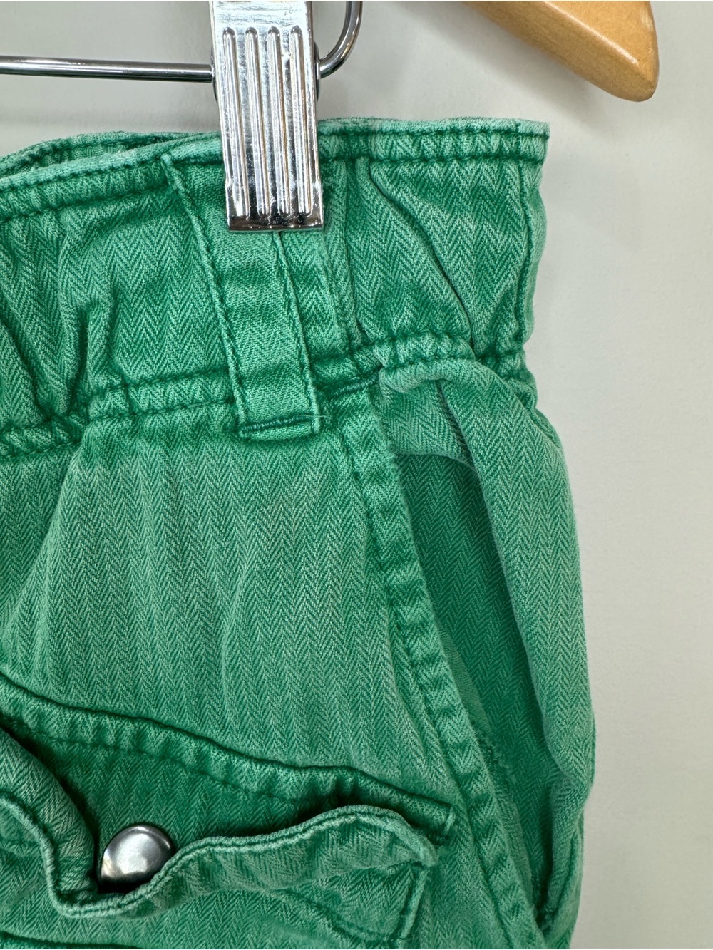 Free People Tahiti Green low Rise Wide Leg Cargo Pocket Pants Size XS - Picture 8 of 14
